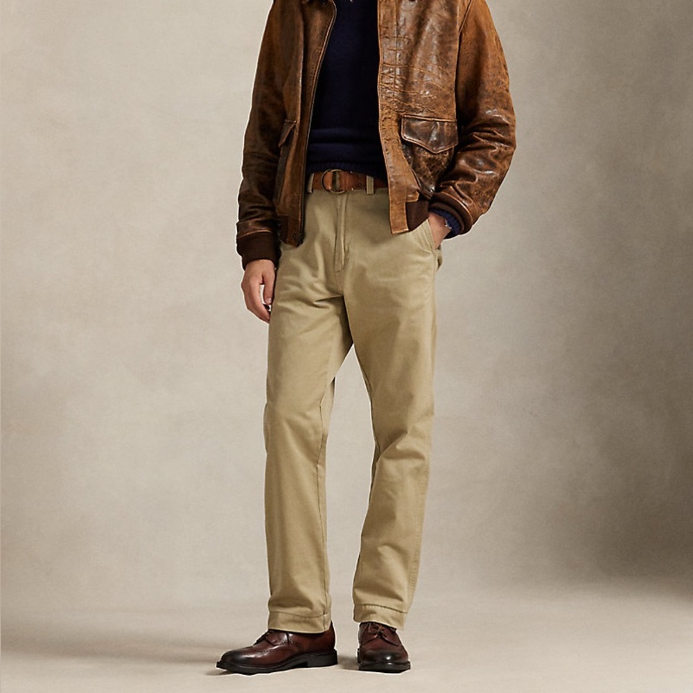 Polo by Ralph Lauren Men's Tan Khaki pants The Salinger Chino straight fit 35x32